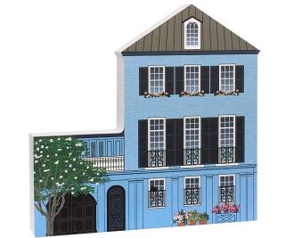 Add this wooden replica of this Rainbow Row house to your home decor to celebrate the day you laid your eyes on this beautiful row of pastel houses known as Rainbow Row in Charleston, SC. Handcrafted in the USA by The Cat's Meow Village of 3/4" thick wood.