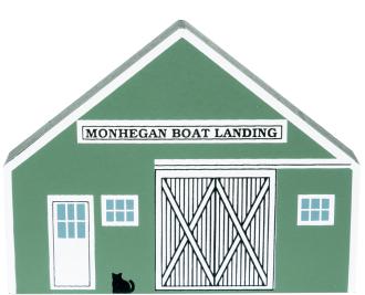 Vintage Mohegan Boat Landing from Nautical Series handcrafted from 3/4" thick wood by The Cat's Meow Village in the USA