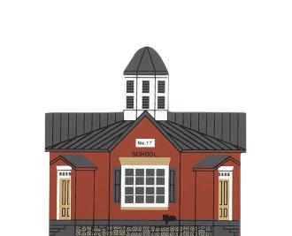 Vintage Octagonal School from Series VII handcrafted from 3/4" thick wood by the Cat's Meow Village in the USA
