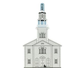Vintage Old Bennington Congregational Church from New England Church Series handcrafted from 3/4" thick wood by The Cat's Meow Village in the USA