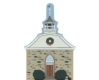 Vintage Old Dutch Church in Hudson River Valley Christmas Series handcrafted from 3/4" thick wood by The Cat's Meow Village in the USA