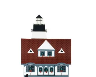 Vintage Portland Head Lighthouse from Maine Christmas Series handcrafted from 3/4" thick wood by The Cat's Meow Village in the USA