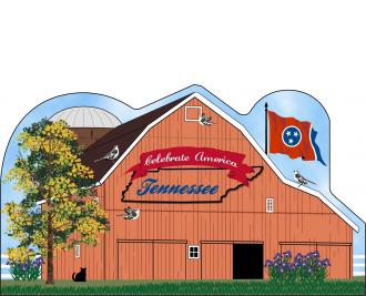 Tennessee State Barn including the state flag along with other state facts. The Volunteer State.