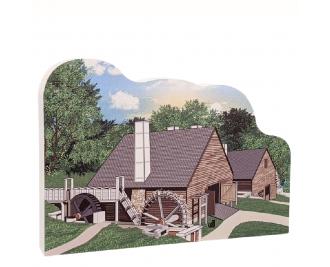 Saugus Iron Works Mill, National Historic Site, Saugus, Massachusetts. Handcrafted in the USA 3/4" thick wood by Cat’s Meow Village.