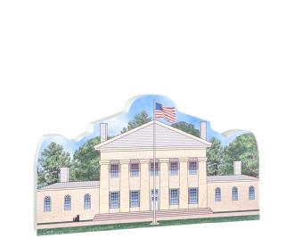 Lovely replica of Arlington House, Robert E. Lee Memorial, NPS Arlington, VA. Handcrafted in the USA 3/4" thick wood by Cat’s Meow Village.