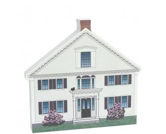 Colorful and Detailed Front Replica of Captain Enoch Remick House, Tamworth Village, NH.  Handcrafted in 3/4" thick wood by The Cat's Meow Village in the USA.