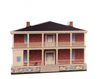 Lockwood House in Harper's Ferry National Historical Park, West Virginia handcrafted in 3/4" thick wood by The Cat's Meow Village in the USA.