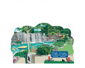Wooden souvenir for your time spent at Cape Escape Adventure Golf, Orleans, Massachusetts, Cape Cod. handcrafted by The Cat's Meow Village in the USA.