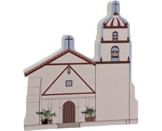 Mission San Buenaventura, Ventura, CA. Handcrafted in the USA 3/4" thick wood by Cat’s Meow Village.