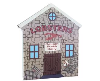 Lobster Shanty, typical of New England fishing towns, handcrafted in 3/4" thick wood by The Cat's Meow Village in the USA.
