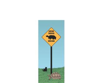 Gopher Tortoise Crossing Sign, Florida. Handcrafted of 3/4" thick wood by The Cat's Meow Village in the USA.