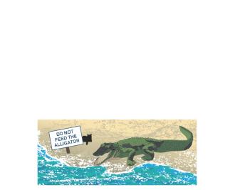 Do Not Feed the American Alligator, Florida. Handcrafted in the USA 3/4" thick wood by Cat’s Meow Village.
