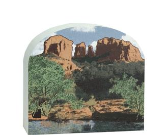 Add this scene of Cathedral Rocks in Arizona to your home decor to remind you of your memorable visit. Handcrafted in the USA by The Cat's Meow Village.