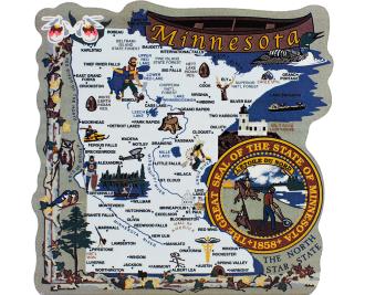 Add this wooden state map of Minnesota to your home decor, handcrafted in the USA by The Cat's Meow Village