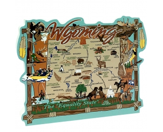 Add this oversized Wyoming map to your home decor to shout out your state pride. Handcrafted of 3/4" thick wood by The Cat's Meow Village in the USA.