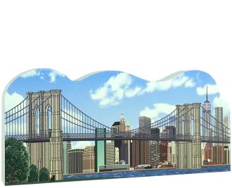 Brooklyn Bridge, Brooklyn, NY. Handcrafted in the USA by Cat's Meow Village.