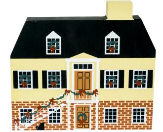 Vintage Simon Mirault Cottage from Savannah Christmas Series handcrafted from 3/4" thick wood by The Cat's Meow Village in the USA