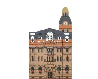 Vintage Wayne County Court House from Hometown Christmas Series handcrafted from 3/4" thick wood by The Cat's Meow Village in the USA