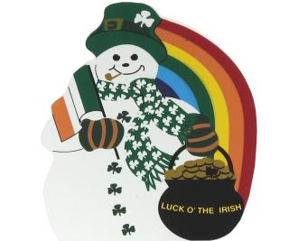Luck O' The Irish Snowman, Pot of Gold, Flag of Ireland, Shamrocks