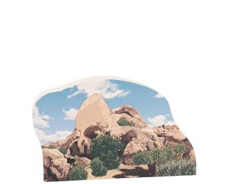 Skull Rock, Joshua Tree Natl Park, Twentynine Palms, CA. Handcrafted in the USA 3/4" thick wood by Cat’s Meow Village.
