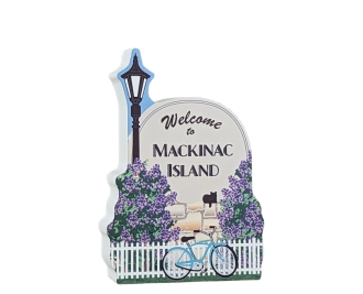 Wooden souvenir of Mackinac Island, Michigan. Handcrafted in 3/4" thick wood by the Cat's Meow Village in Ohio.