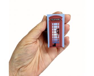 Red UK Telephone Booth  handcrafted from 3/4" thick wood by The Cat's Meow Village in the USA