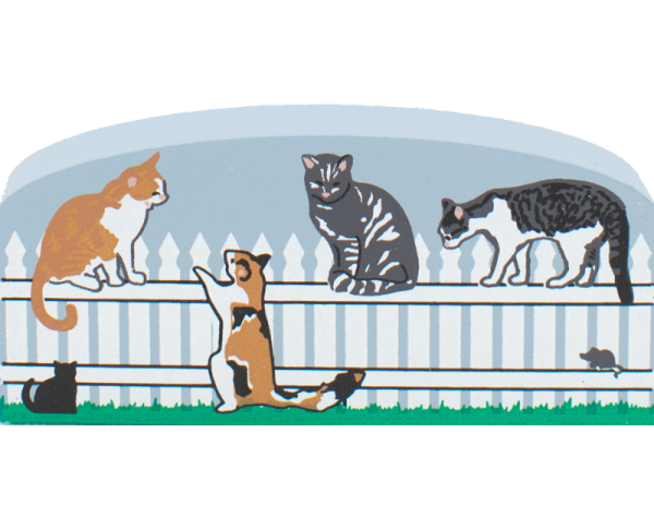 Summer Kitty Fence by The Cat's Meow Village handcrafted in 3/4" thick wood adds a neighborhood touch to your other Cat's Meow keepsakes