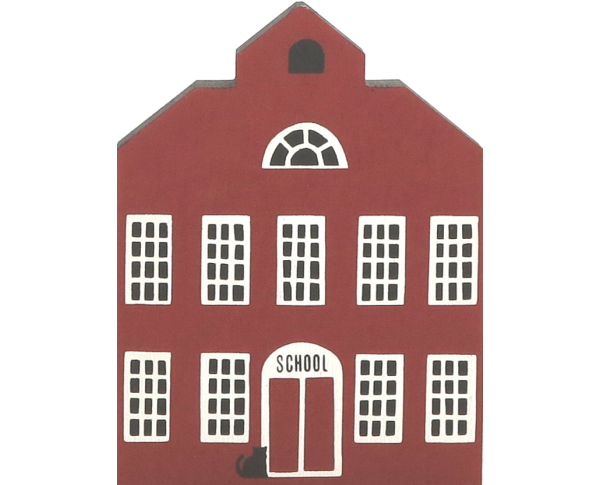 Vintage School from Series I handcrafted from 3/4" thick wood by The Cat's Meow Village in the USA