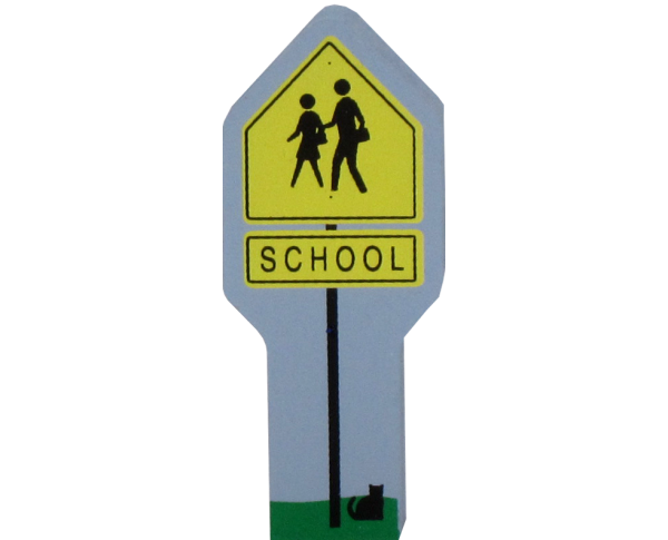 Cat's Meow Village School Crossing Sign accessory