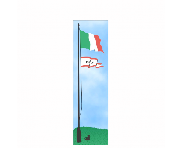 Wooden replica of the Flag of Italy. handcrafted in 3/4" wood by The Cat's Meow Village in the USA.