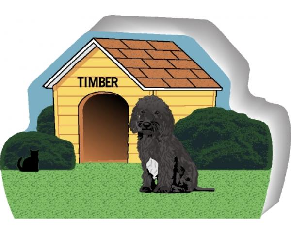 Personalize a cute little wooden dog house with your dogs name. By The Cat's Meow Village, handcrafted in USA.