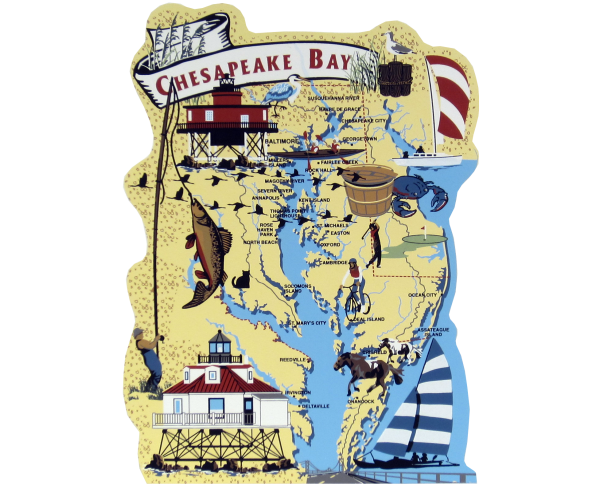 Chesapeake Bay Map, Chesapeake Bay, Atlantic Ocean, Ocean City, Maryland, estuary, Atlantic Migratory Bird Flyway, nautical, Delaware, Virginia, Baltimore