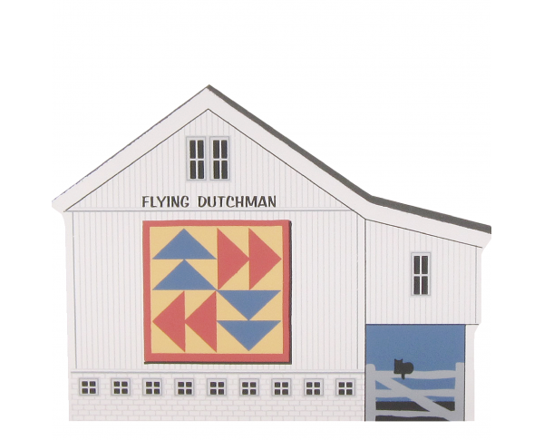 Flying Dutchman quilt pattern printed on a barn