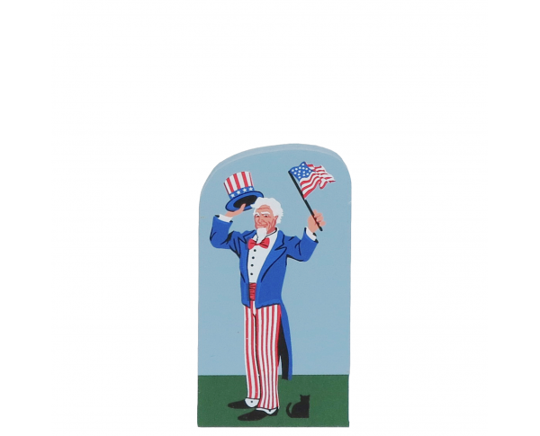 United States flag accessory item to accompany The Cat's Meow Village handcrafted building replicas.