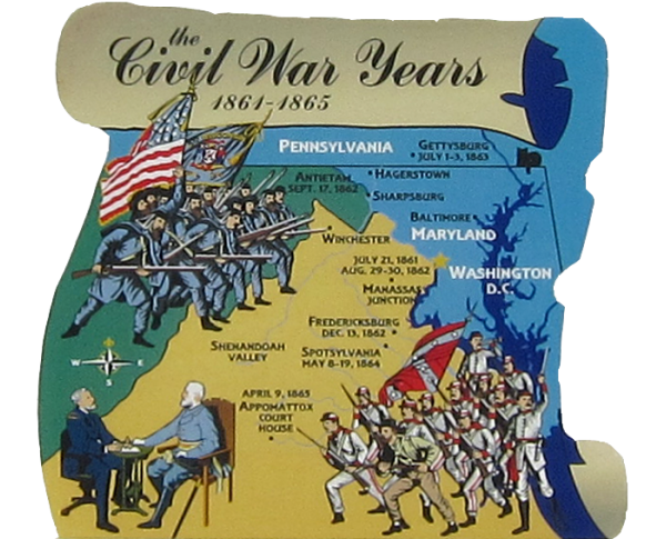 Civil War, Confederate, Union, 1861-1865, Lincoln, Appomattox Court House, Spotsylvania, Fredericksburg, Manassas Junction, Gettysburg