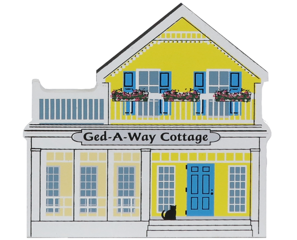 Bring the lake home with a Cat's Meow handcrafted wooden miniature of Ged-A-Way Cottage