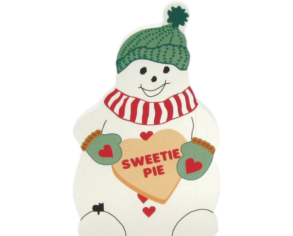 Cat's Meow Sweetie Pie Snowman can be personalized with your own 2 words.