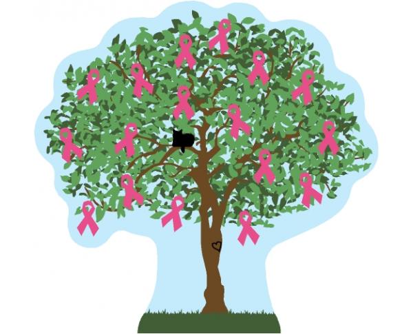 Cat's Meow Village Breast Cancer Awareness Charity Tree