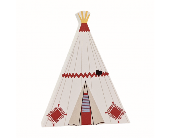 Add this Wigwam Village Motel wooden replica to your home decor to remember the night you spent in a tipi! Handcrafted in the USA by The Cat's Meow Village.
