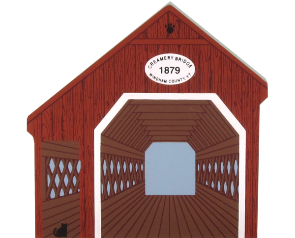 Vintage Creamery Bridge from Covered Bridge Series handcrafted from 3/4" thick wood by The Cat's Meow Village in the USA