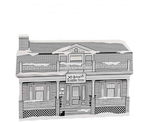 Ma Bailey's Boarding House, It's A Wonderful Life. Handcrafted in the USA 3/4" thick wood by Cat’s Meow Village.