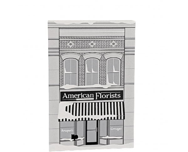 American Florist, It's A Wonderful Life. Handcrafted in the USA 3/4" thick wood by Cat’s Meow Village.