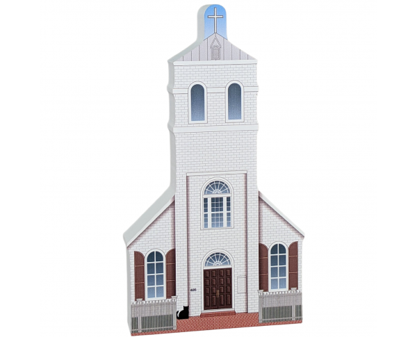 Old Christ Church, Pensacola, Florida.  Handcrafted in the USA by Cat's Meow Village.