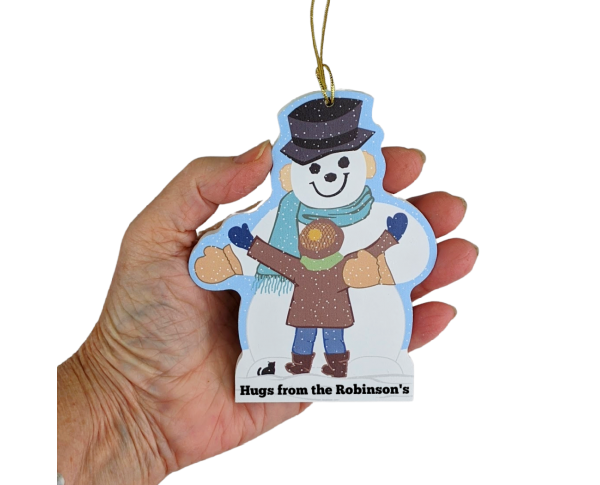 Hugs for You Snowman Ornament, "PURRsonalize ME" to add your own personalization.