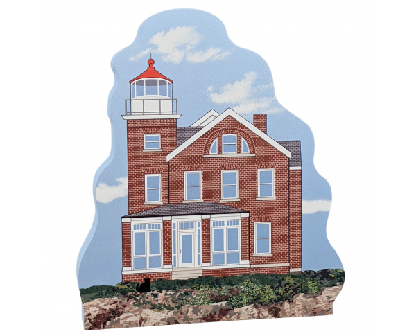 South Bass Island Lighthouse, Put-In-Bay, Ohio.  Handcrafted in the USA 3/4" thick wood by Cat’s Meow Village