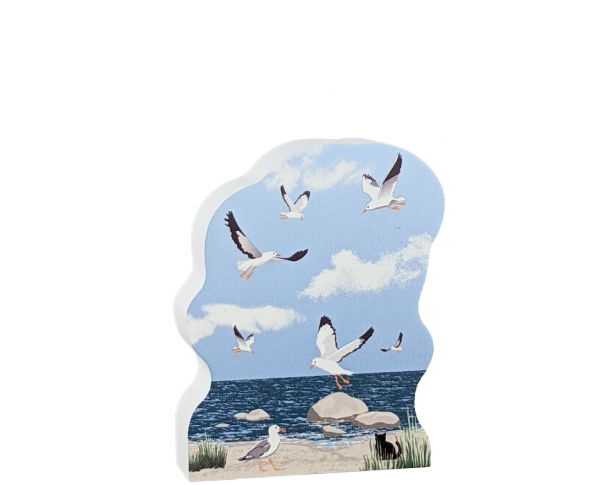 Seagulls are everywhere you find a coast!  Handcrafted in the USA by Cat's Meow Village.