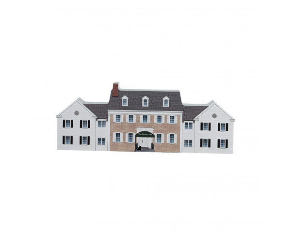 Handcrafted 3/4" thick wooden replica of the Wooster Inn in Wooster, Ohio