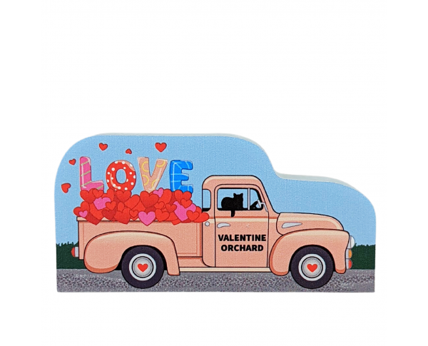 Valentine vintage truck handcrafted by The Cat's Meow Village in the USA.