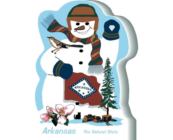 Arkansas State Snowman handcrafted and made in the USA.