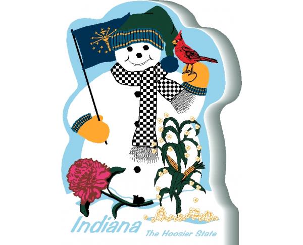 Indiana State Snowman handcrafted and made in the USA.